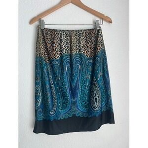 Sunny Leigh Women's Size L Leopard Paisley Print Knee Length Skirt